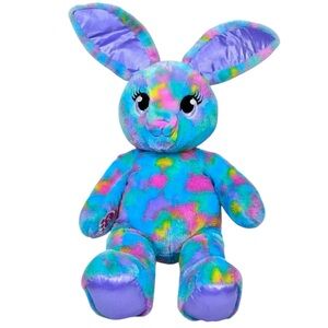 Colour Burst Tie Dye Bunny 2015 Build A Bear Purple Inner Ears & Feet Pads BAB